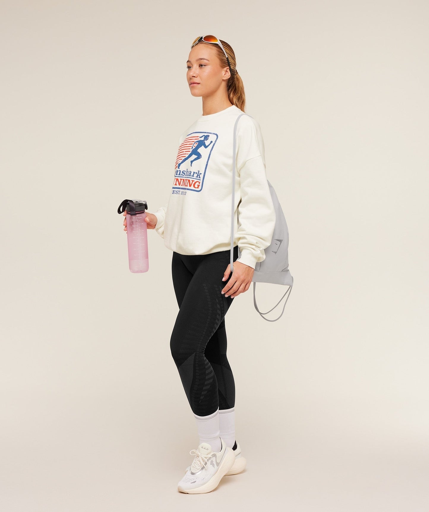Gymshark Run Club Graphic Sweatshirt - GS Soft White