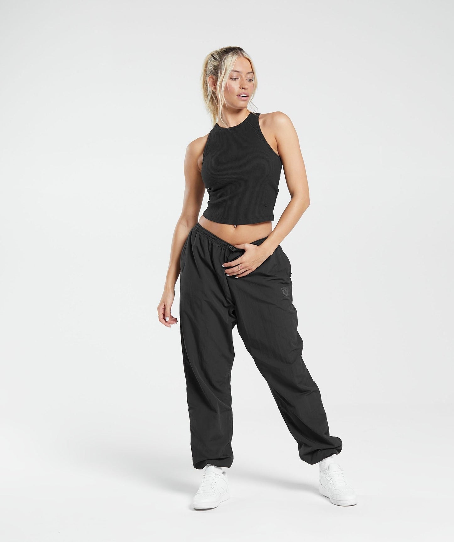 Gymshark Cotton Rib Midi Tank - Black