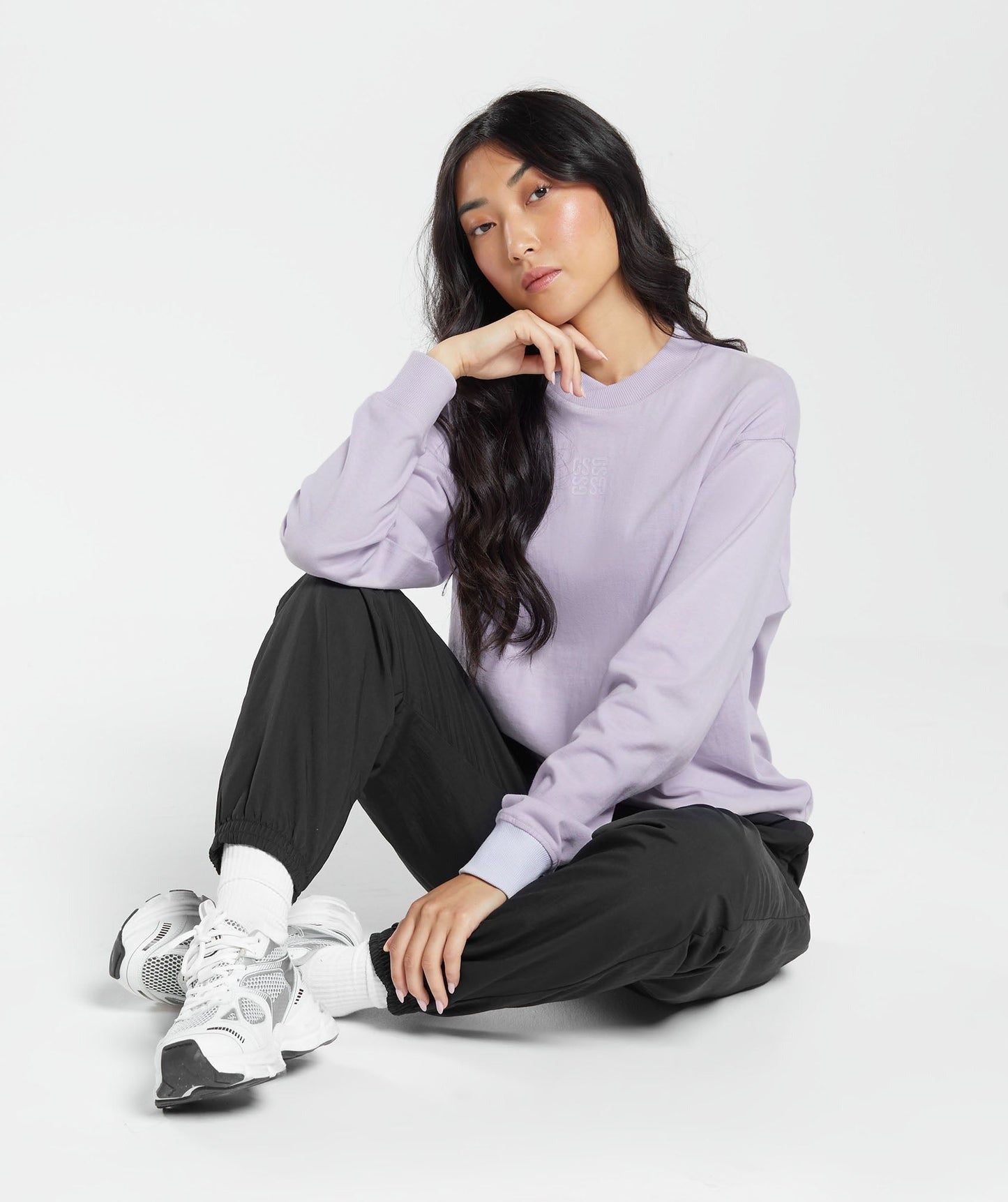 Gymshark Monogram Oversized Long Sleeve Top - Moon Purple