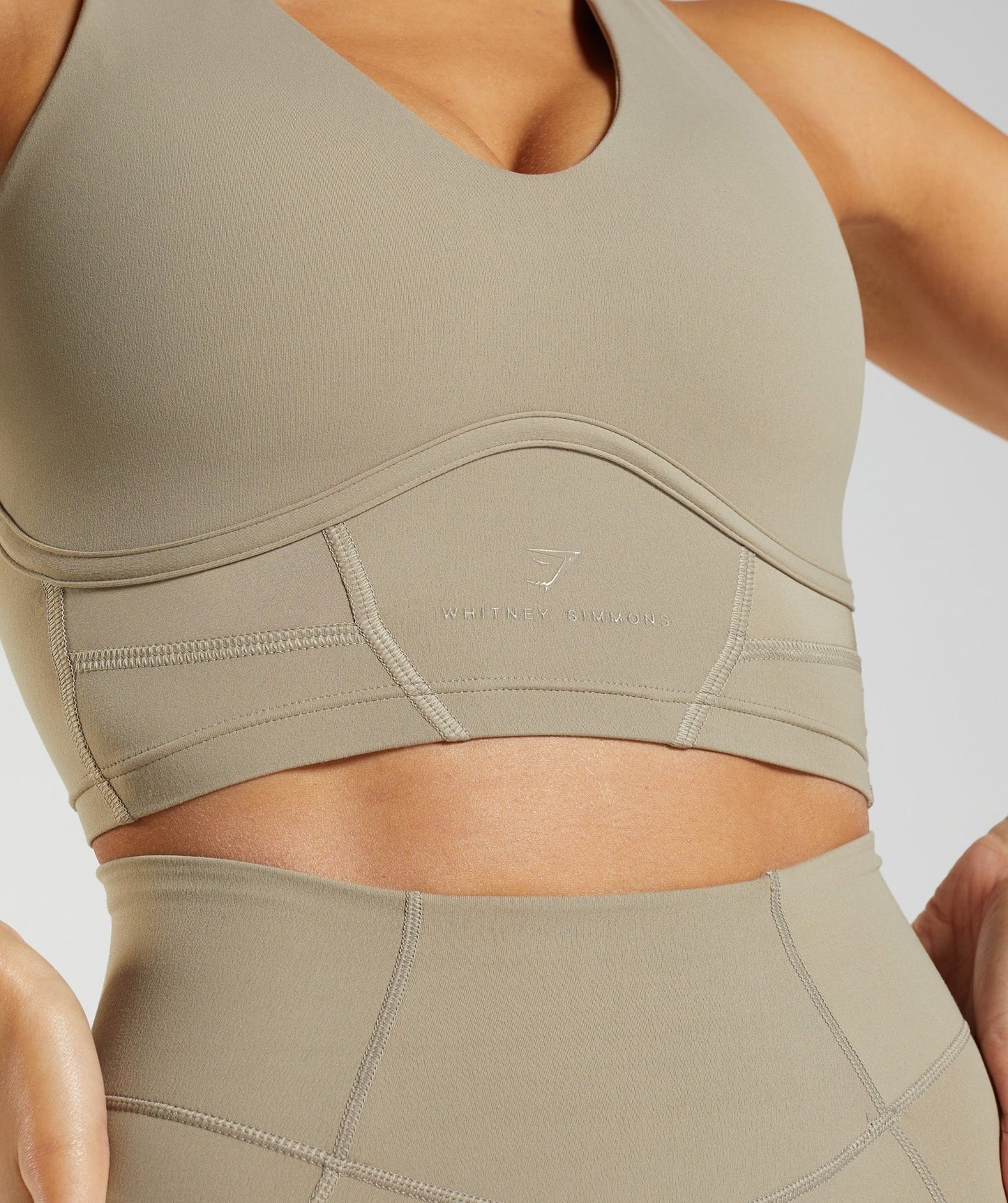 DNU Gymshark Whitney Longline Bra - Cement Brown