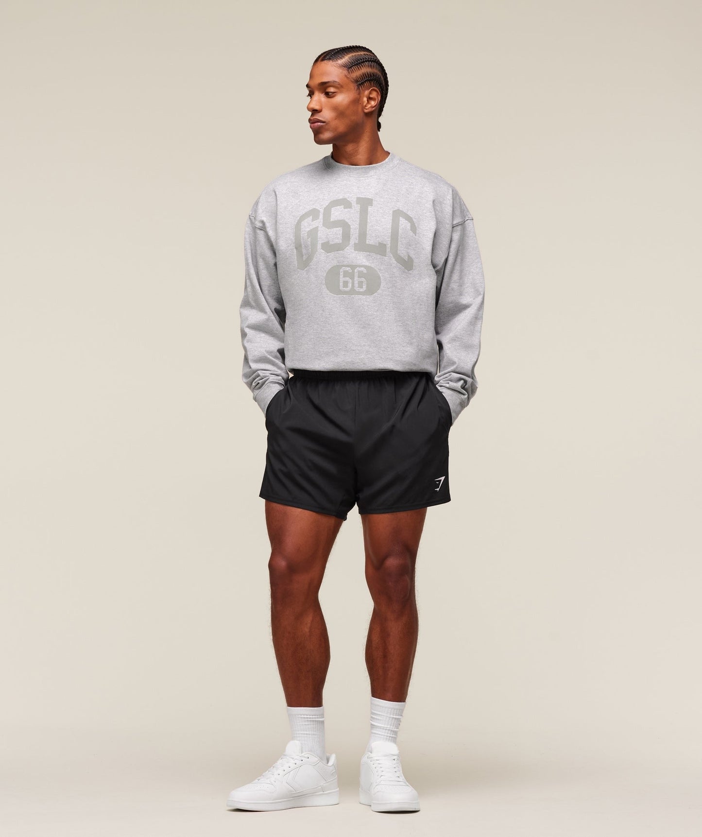 Gymshark GSLC Long Sleeve T-Shirt - Light Grey Core Marl