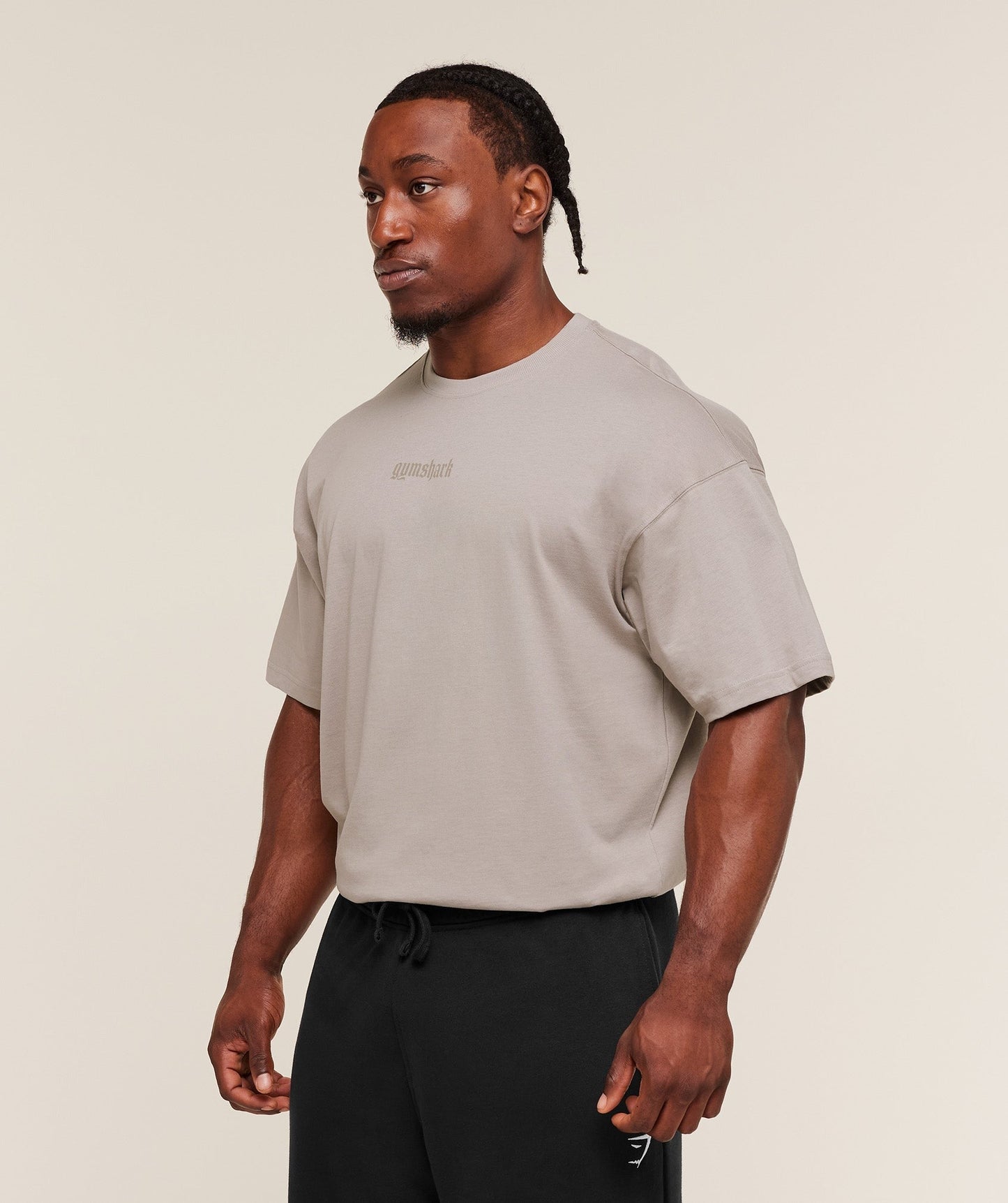 Gymshark Olde English T-Shirt - Mushroom Grey