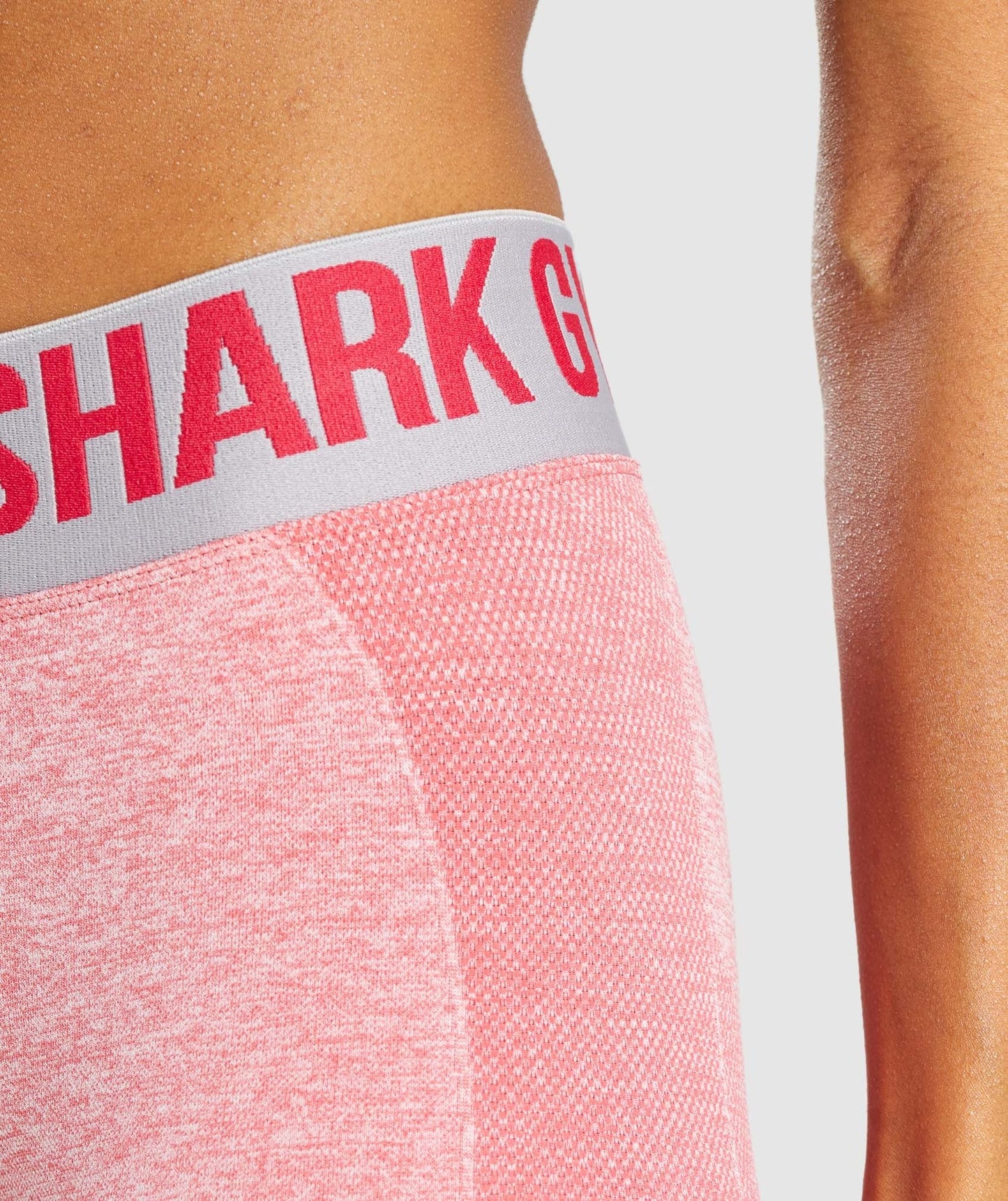 Gymshark Flex Low Rise Leggings - Red Marl/Light Grey