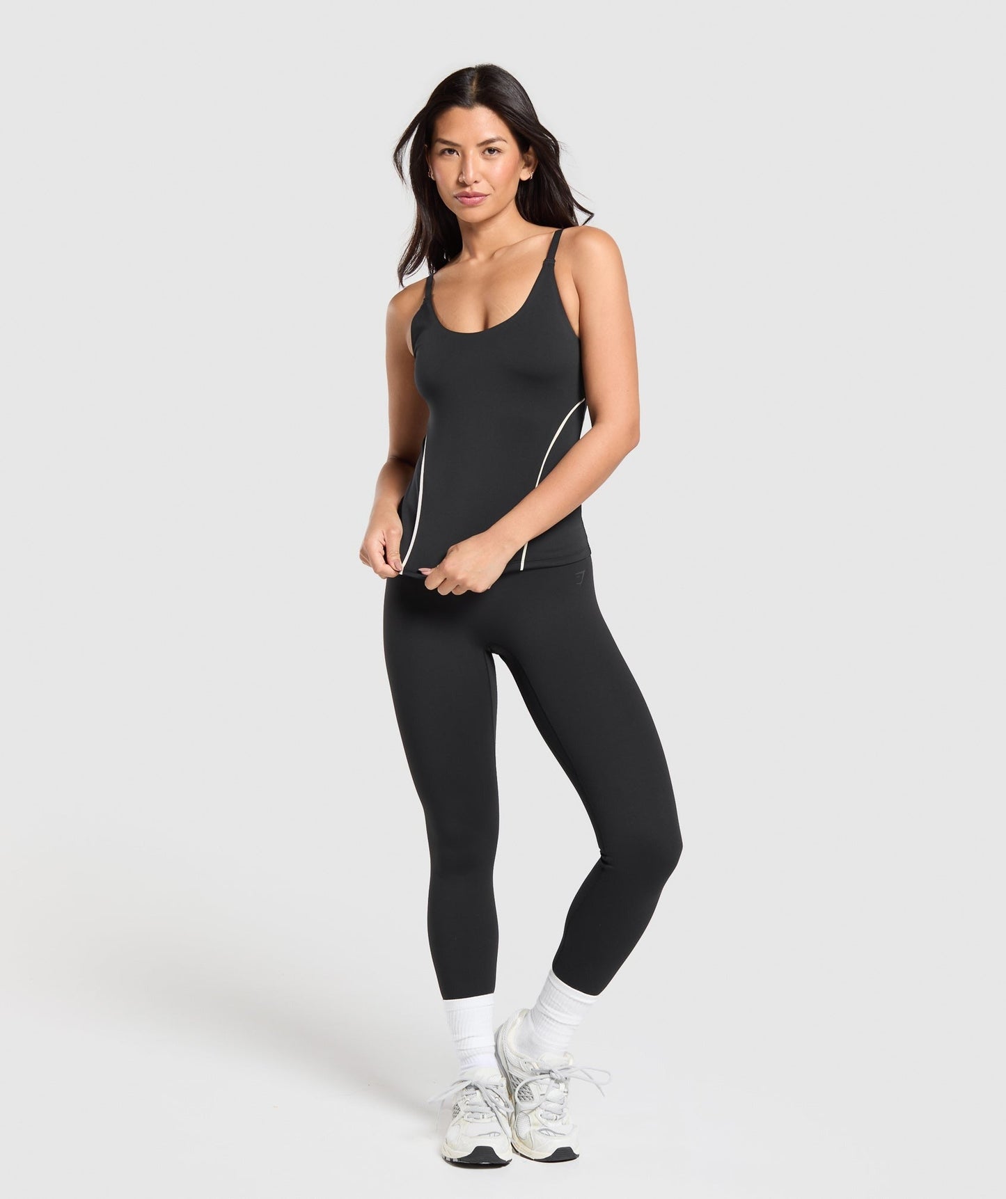 Gymshark Contour Stitch Tank with Shelf - Black