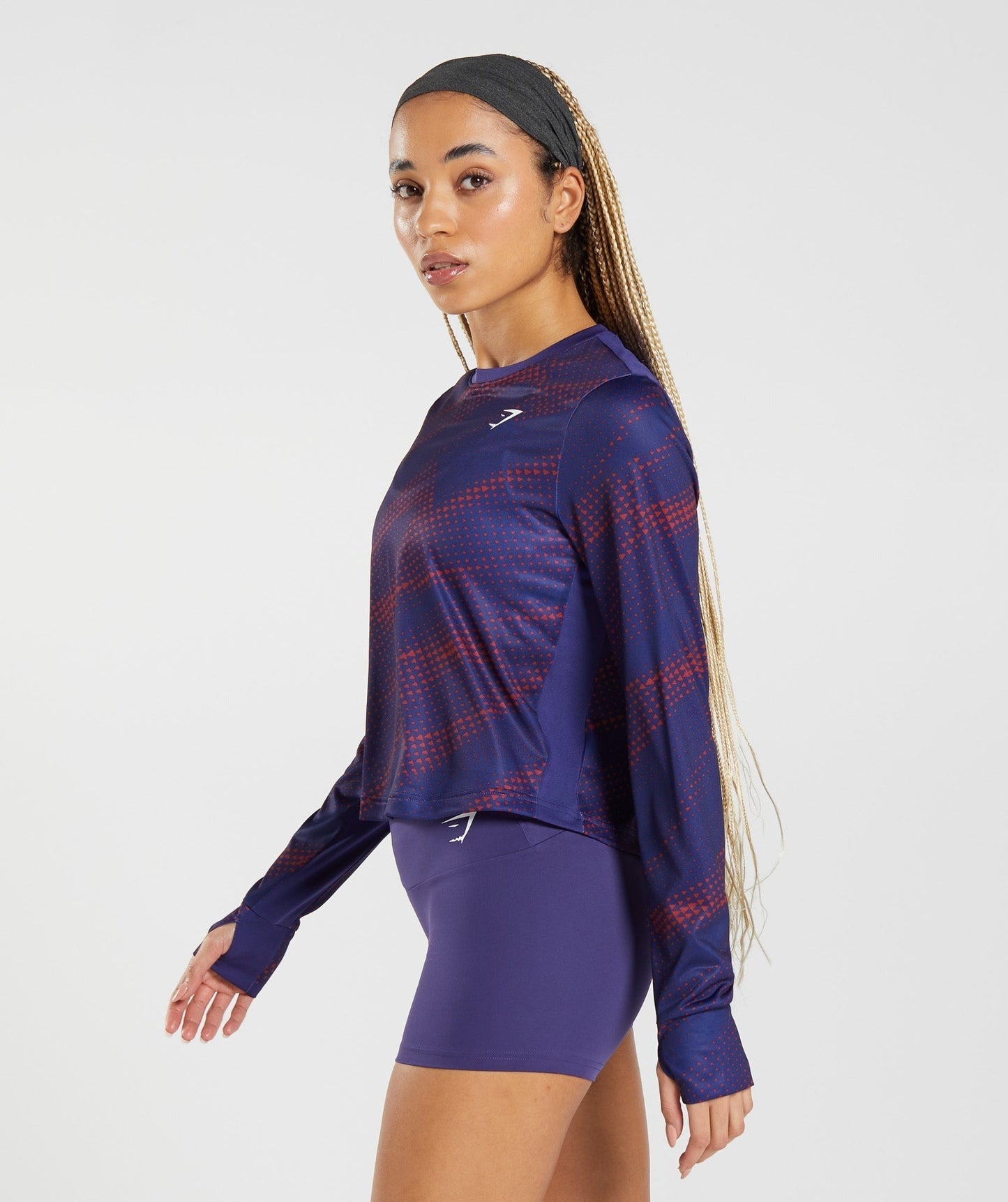 Gymshark Sport Printed Long Sleeve T-Shirt - Neptune Purple
