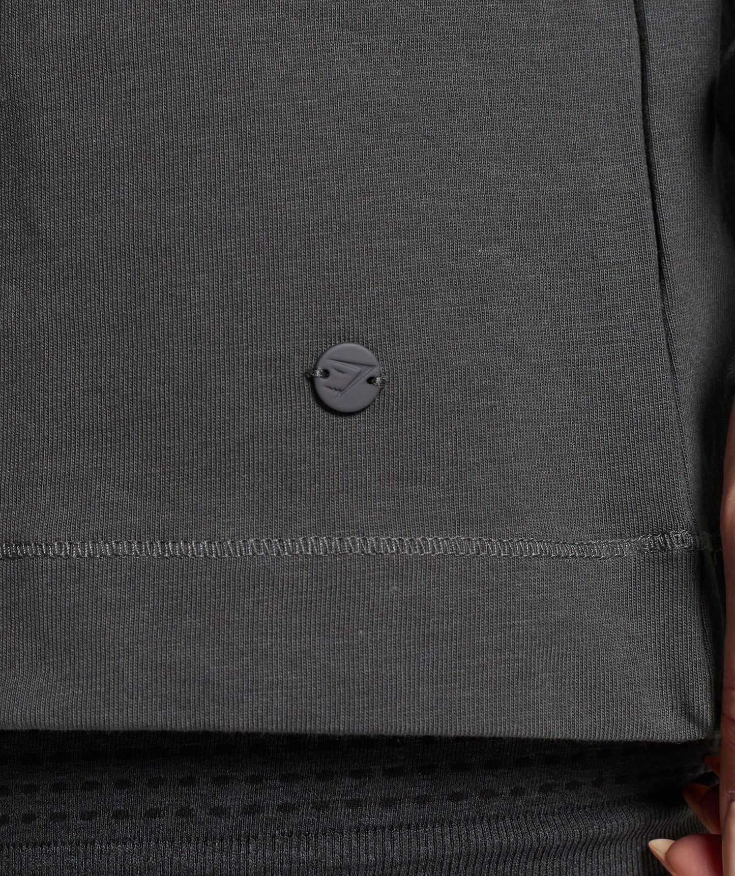 Gymshark Cotton Oversized Long Sleeve Top - Onyx Grey