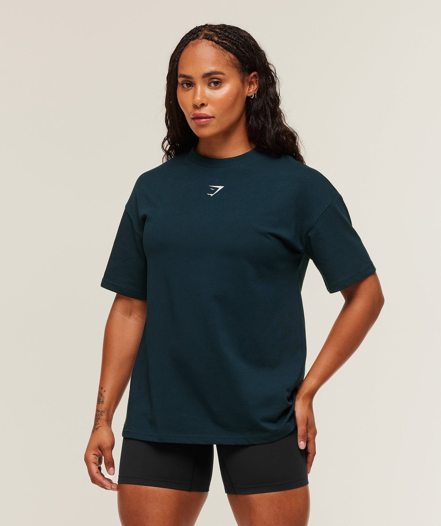 Gymshark GS Power Oversized T-Shirt - Deep Petrol Blue/Smoke Blue