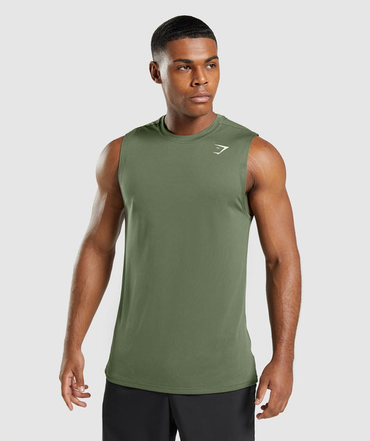 Gymshark Arrival Sleeveless Tee - Core Olive