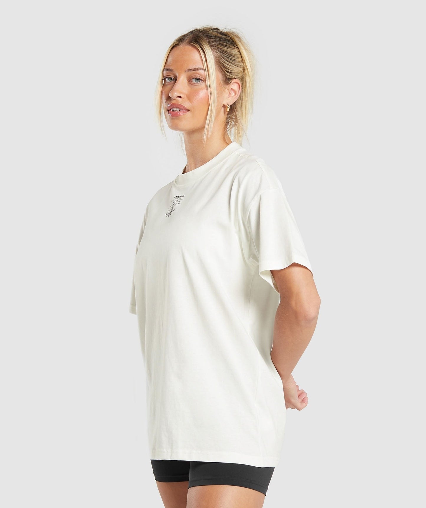 Gymshark Care Label Graphic Oversized T-Shirt - Soft White