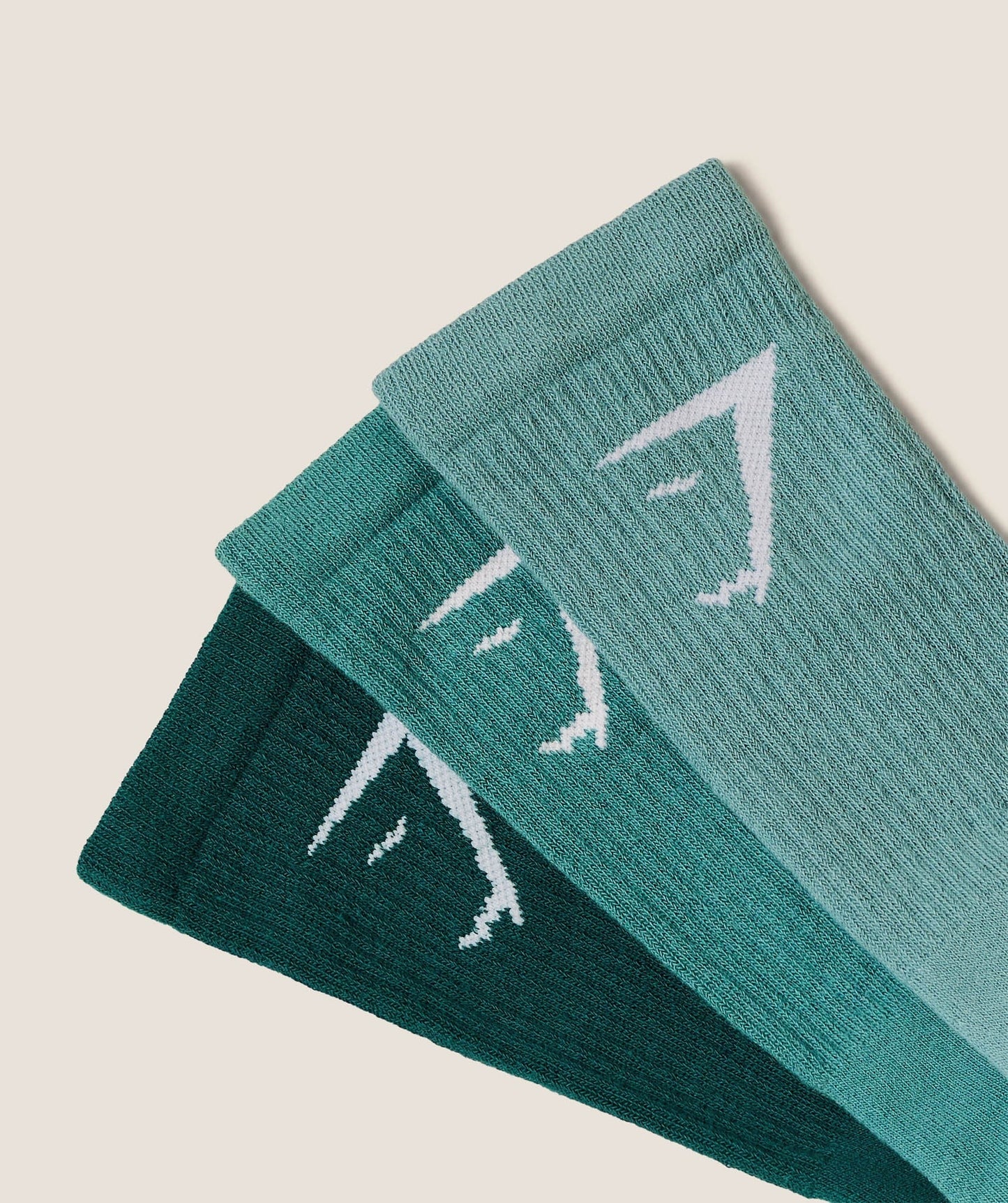 Gymshark Crew Socks 3pk - Muted Teal/Vintage Teal/Weighted Teal
