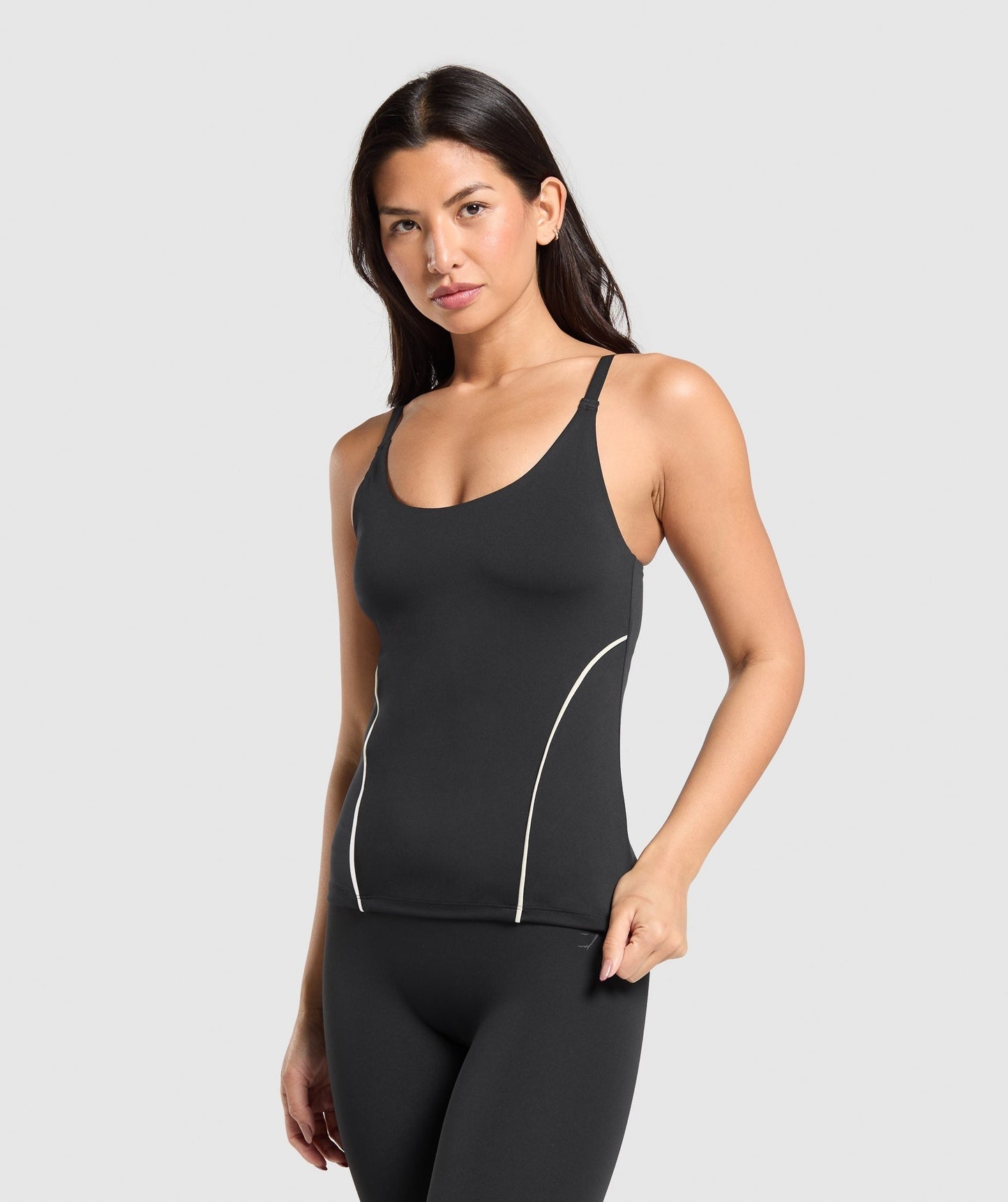 Gymshark Contour Stitch Tank with Shelf - Black