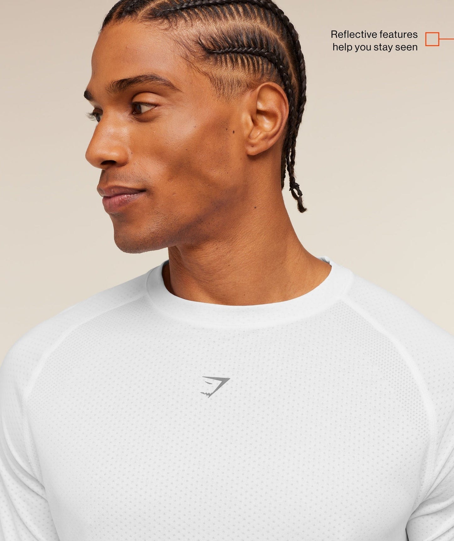 Gymshark Hybrid Engineered Jacquard T-Shirt - White