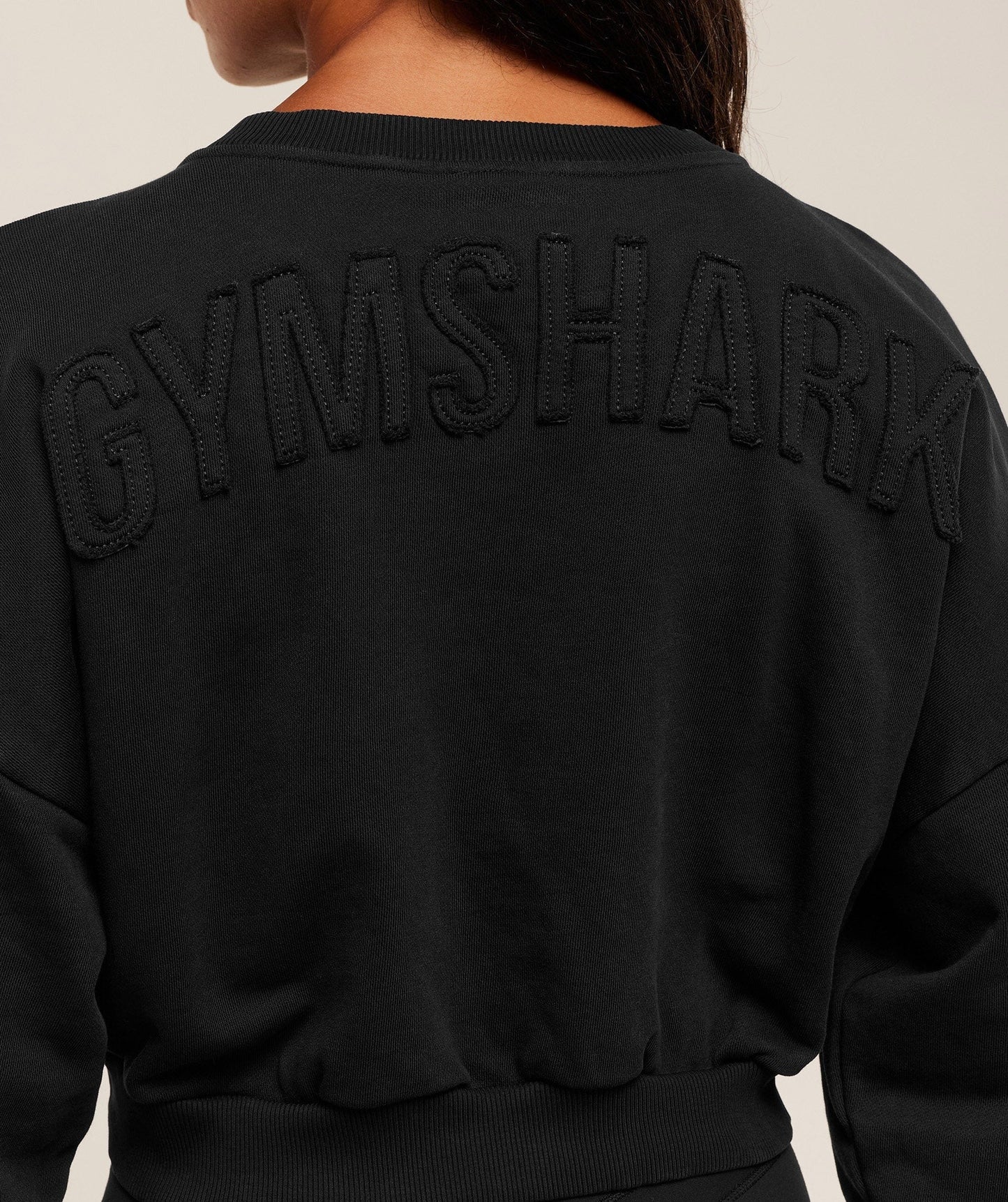Gymshark Power Washed Sweat Top - Black/Acid Wash Small Ball