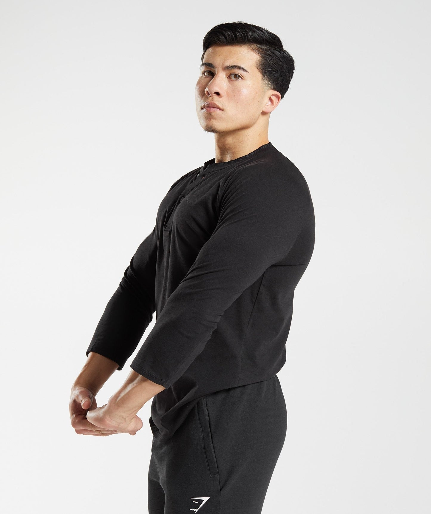 Gymshark Legacy Henley Top - Black