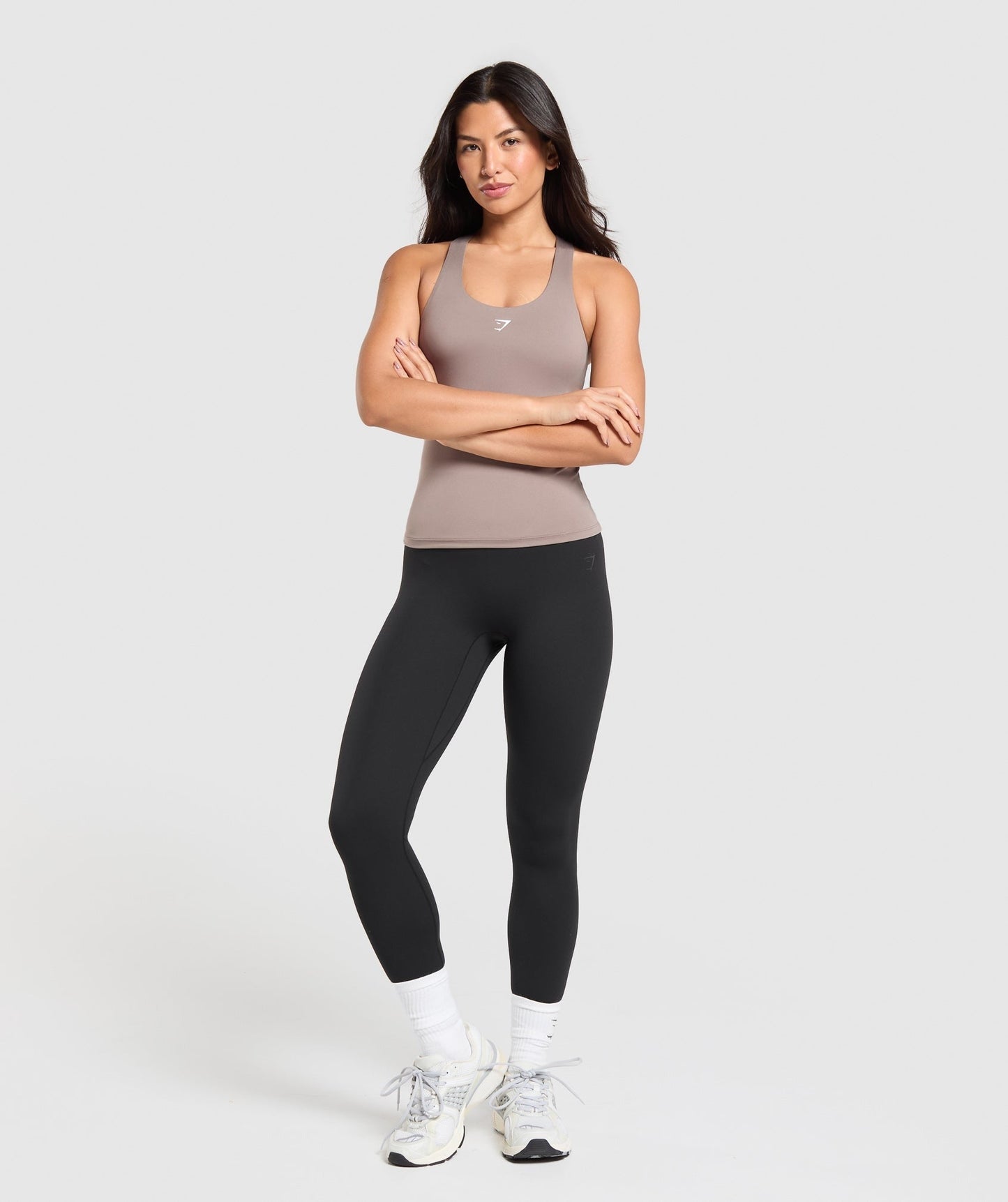 Gymshark Everyday Racer Back Tank with Shelf - Lifestyle Brown