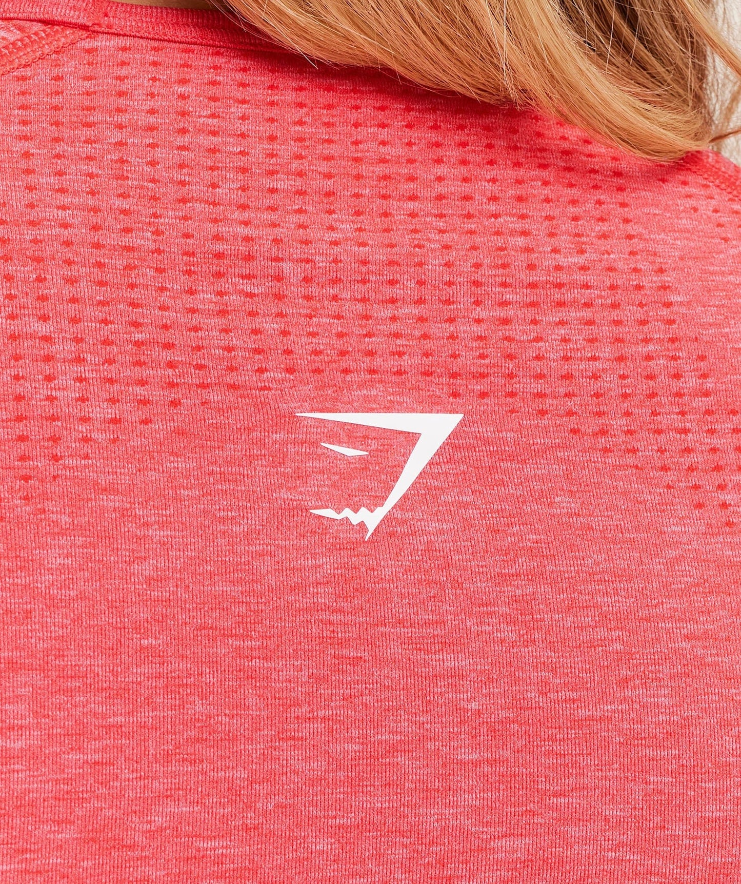 Gymshark Vital Long Sleeve Cut Out Top - Coral Red Marl