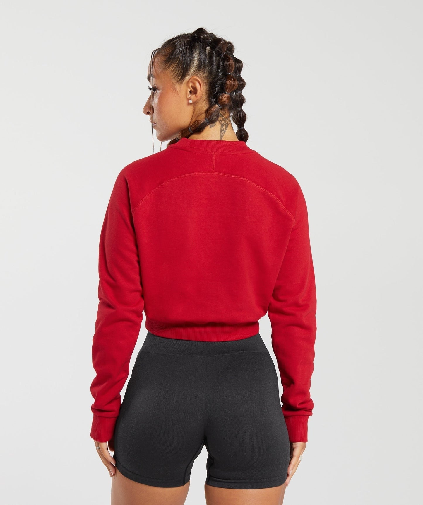 Gymshark Lifting Graphic Cropped Sweatshirt - Carmine Red