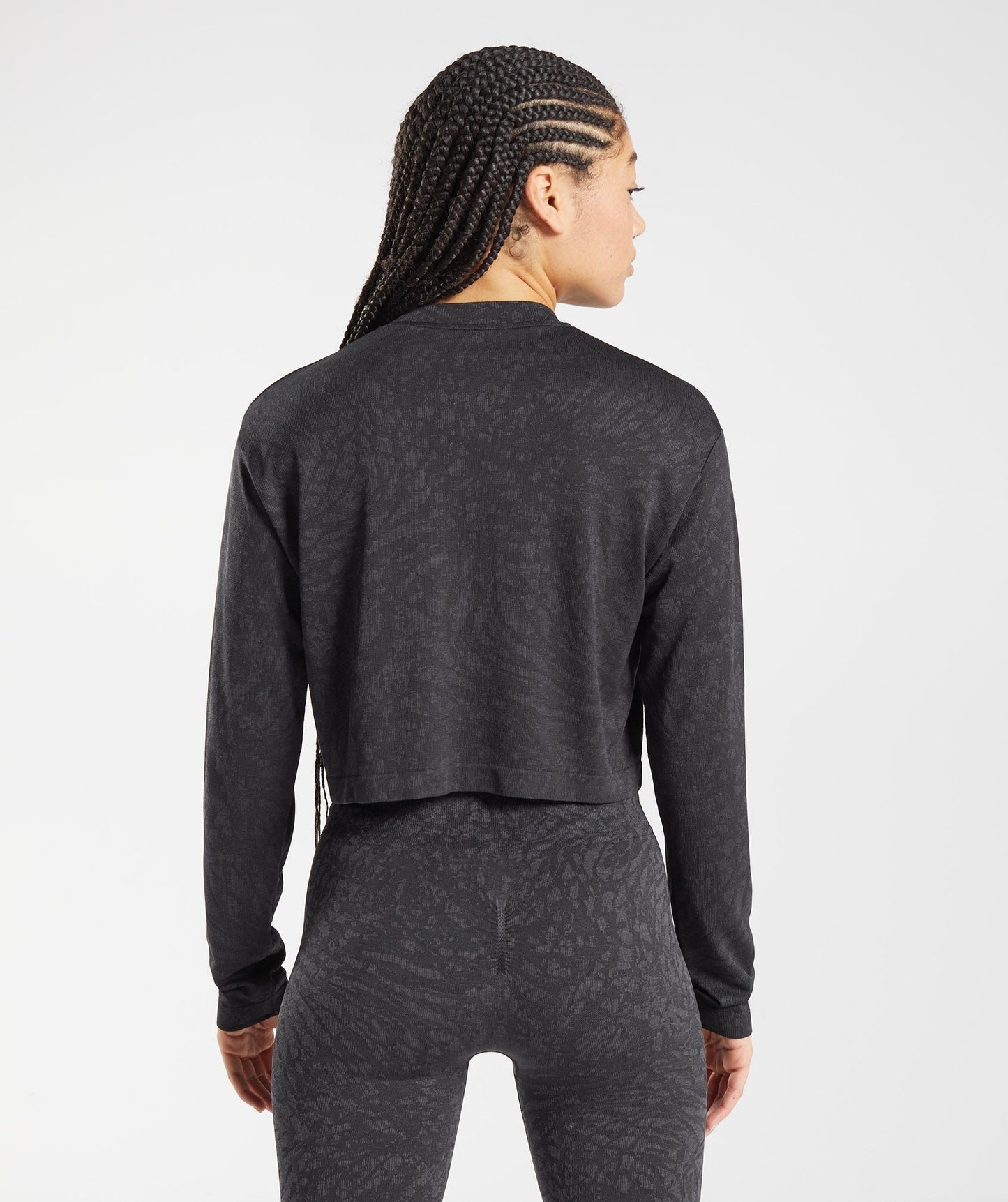 Gymshark Adapt Animal Seamless Long Sleeve Top - Wild | Black