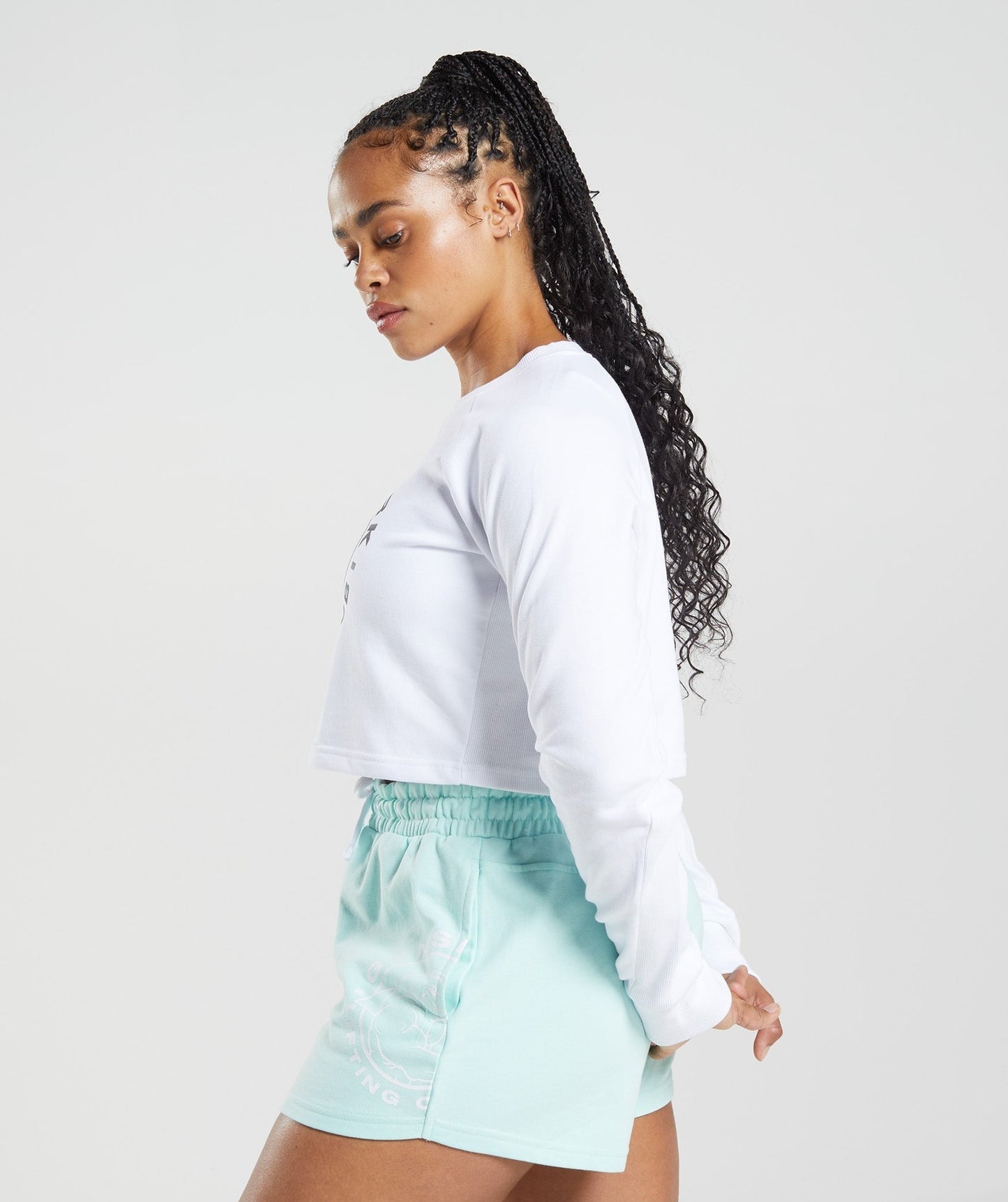 Gymshark Legacy Cropped Sweater - White