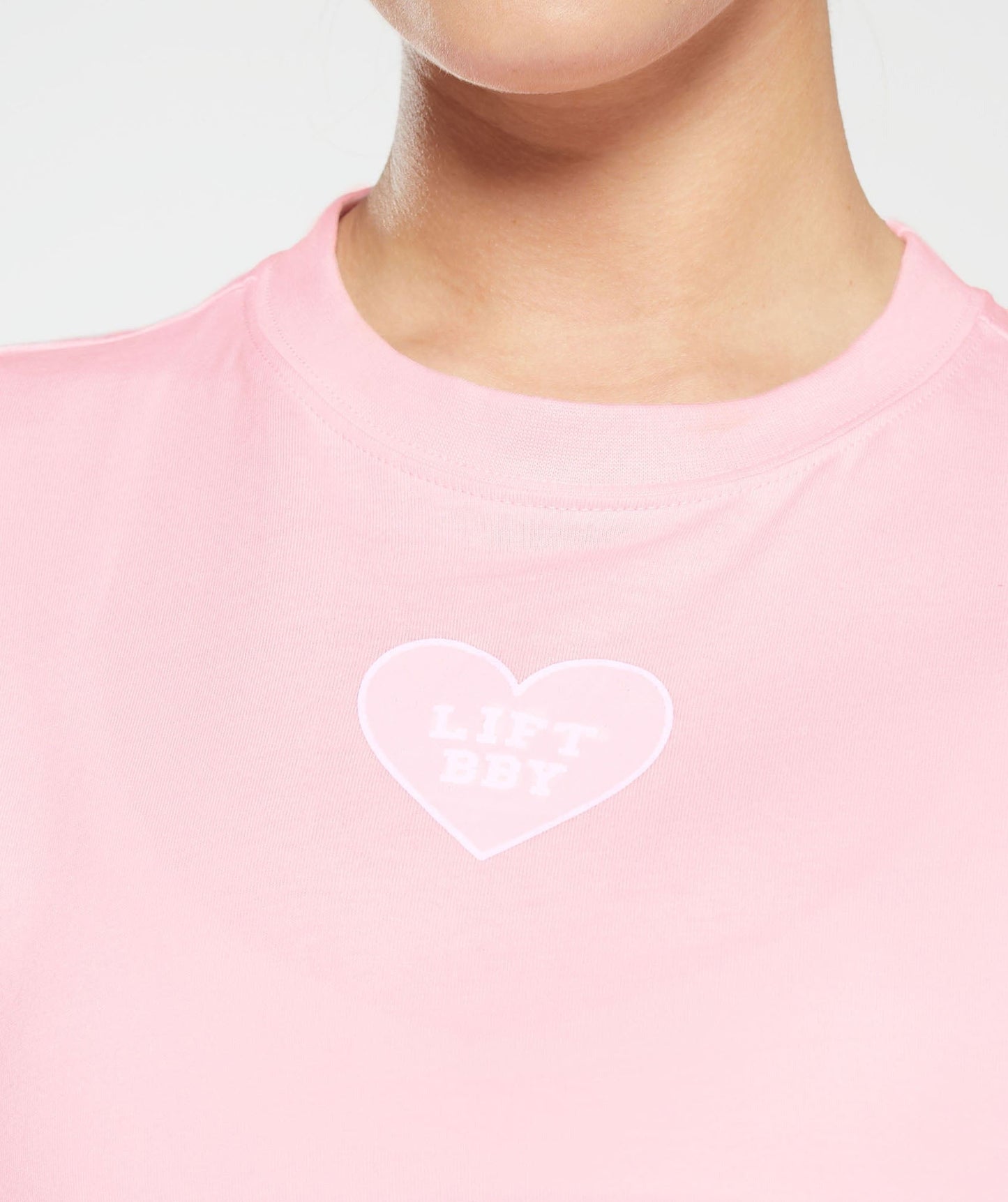 Gymshark Love Hearts Oversized T-Shirt - Dolly Pink