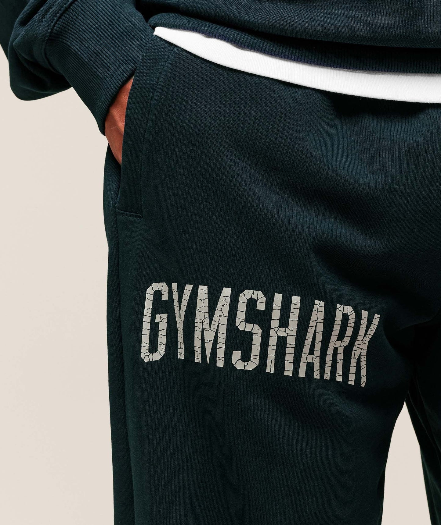 Gymshark Worn Graphic Joggers - Deep Petrol Blue