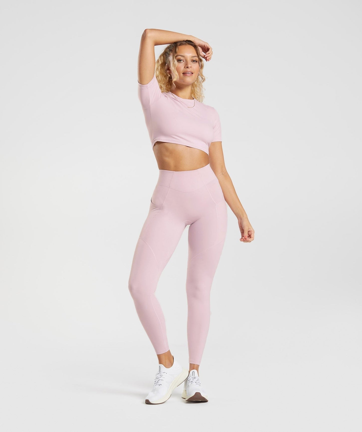 Gymshark Whitney Short Sleeve Crop Top - Pressed Petal Pink