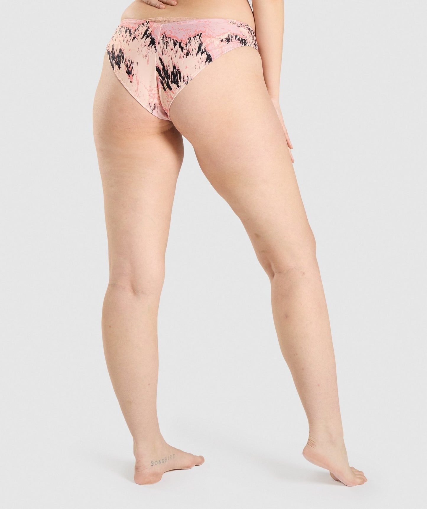 Gymshark V Shaped Bikini Bottoms - Light Pink Print
