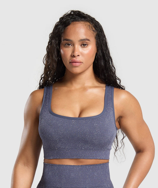 Gymshark Adapt Fleck Sports Bra - Weighted Purple/Metal Purple