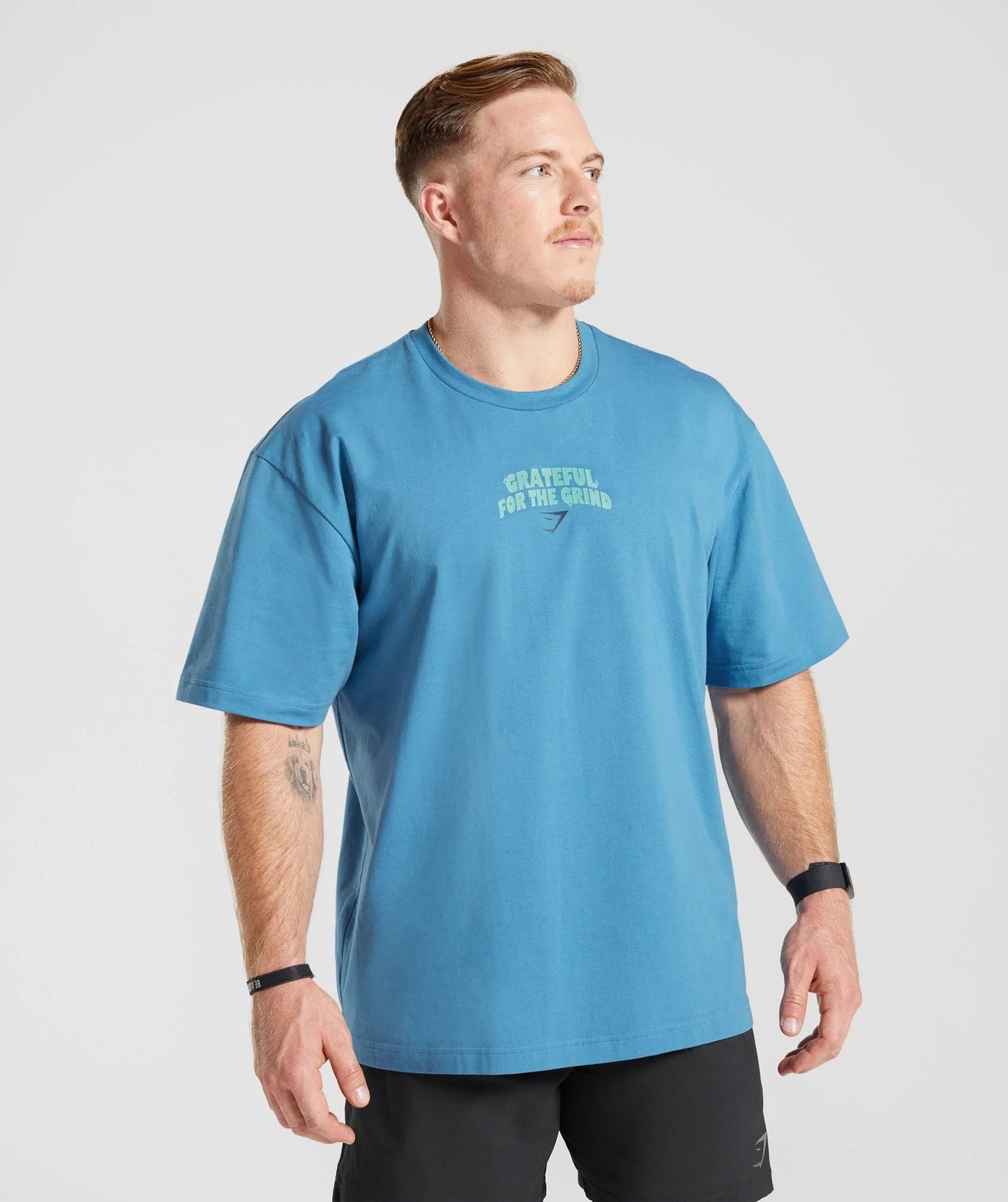 Gymshark Noah Ohlsen Oversized Sun T-Shirt - Coastal Blue
