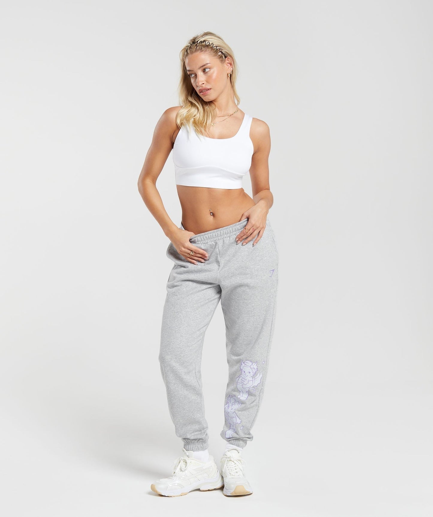 Gymshark Cherub Graphic Joggers - Light Grey Core Marl