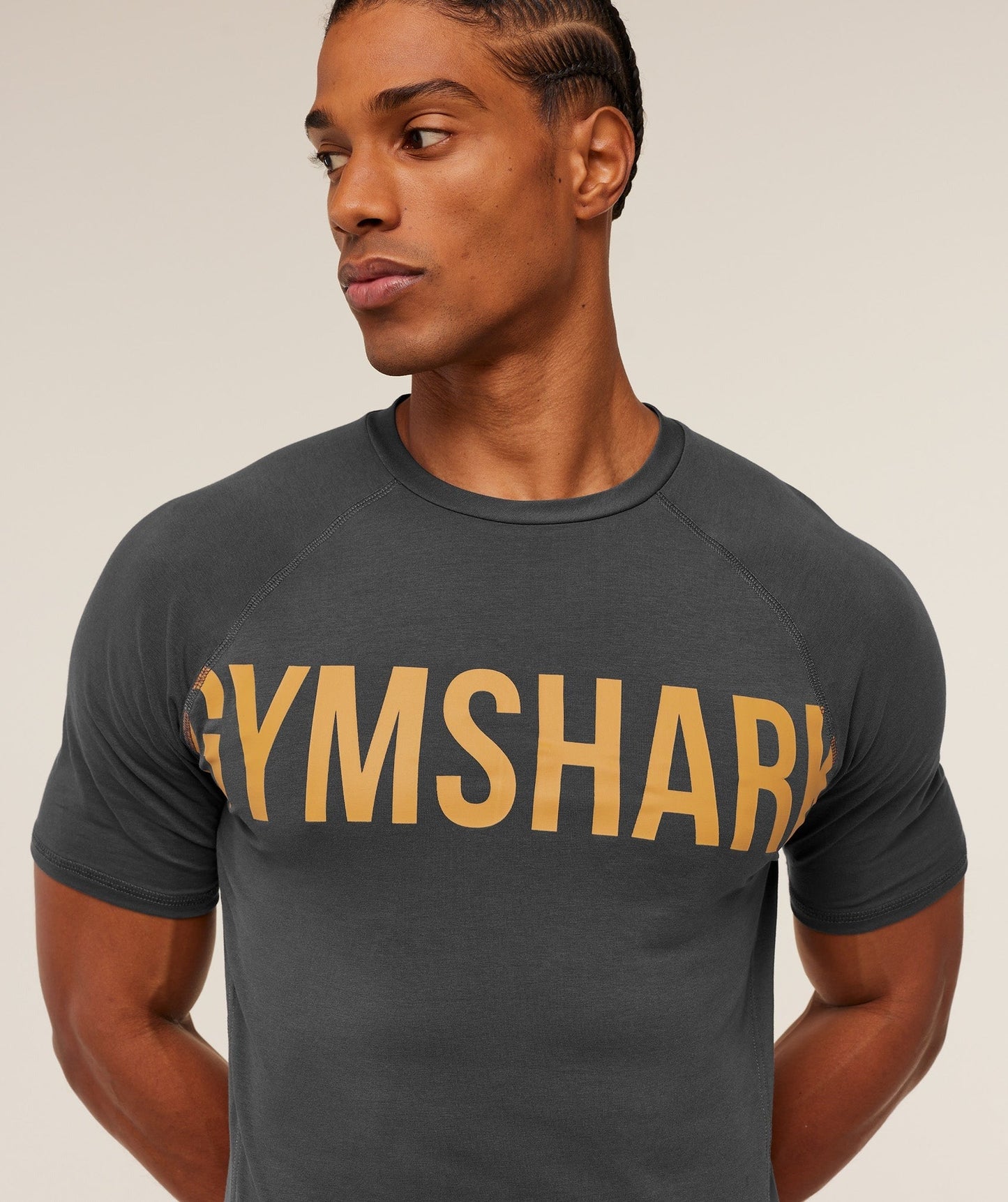 Gymshark Prime T-Shirt - Grey/Antique Gold