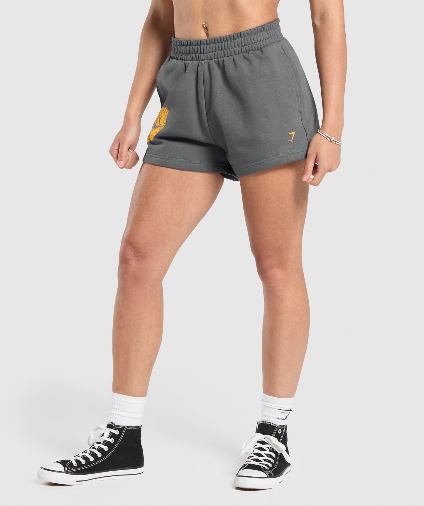 Gymshark Strong Girl Lifting Club Graphic Shorts - Pitch Grey