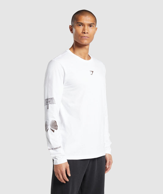 Gymshark Hybrid Wellness Long Sleeve T-Shirt - White