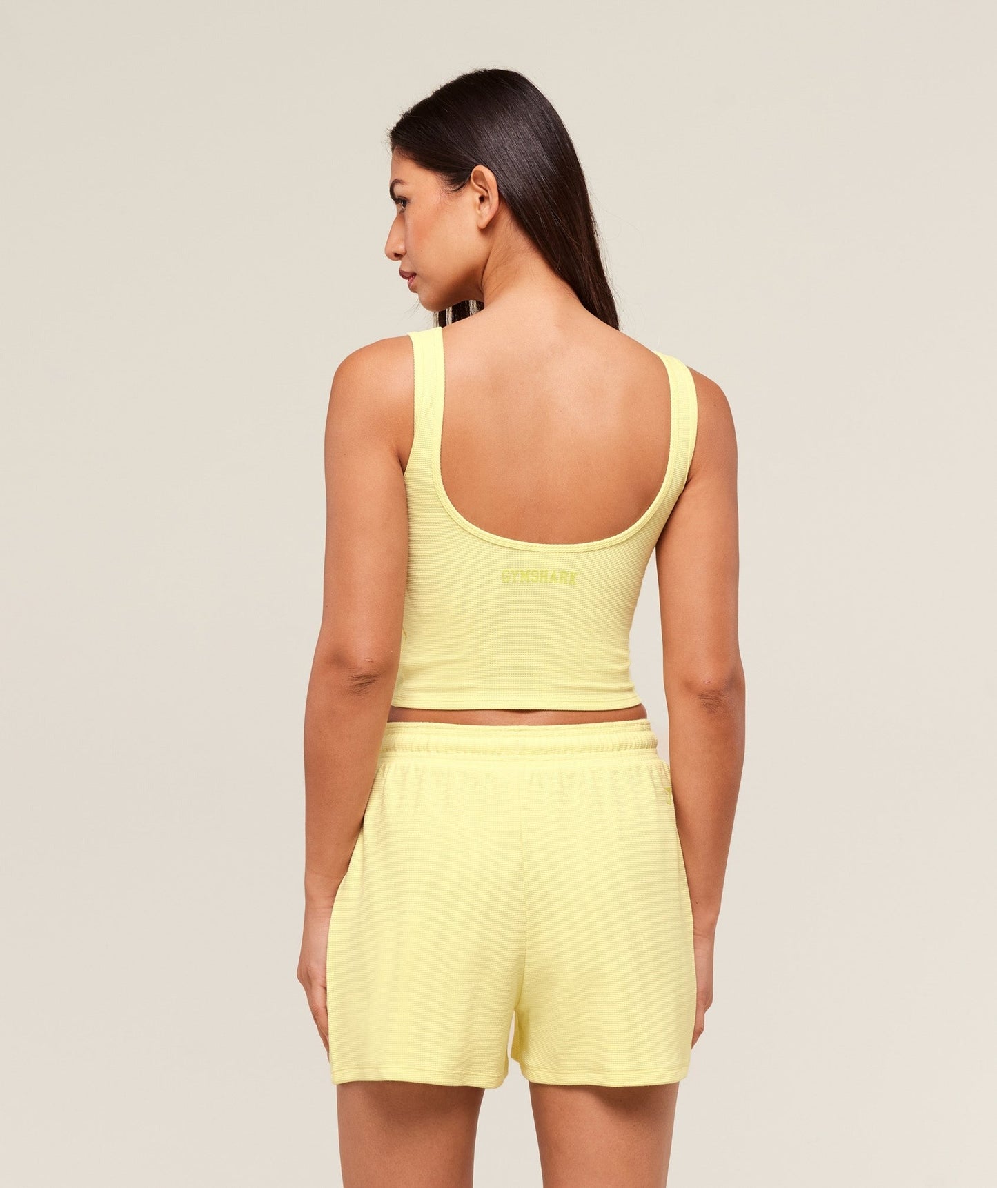 Gymshark Waffle Cropped Tank - Refresh Yellow