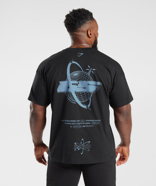 Gymshark Intergalactic Lifting Oversized T-Shirt - Black