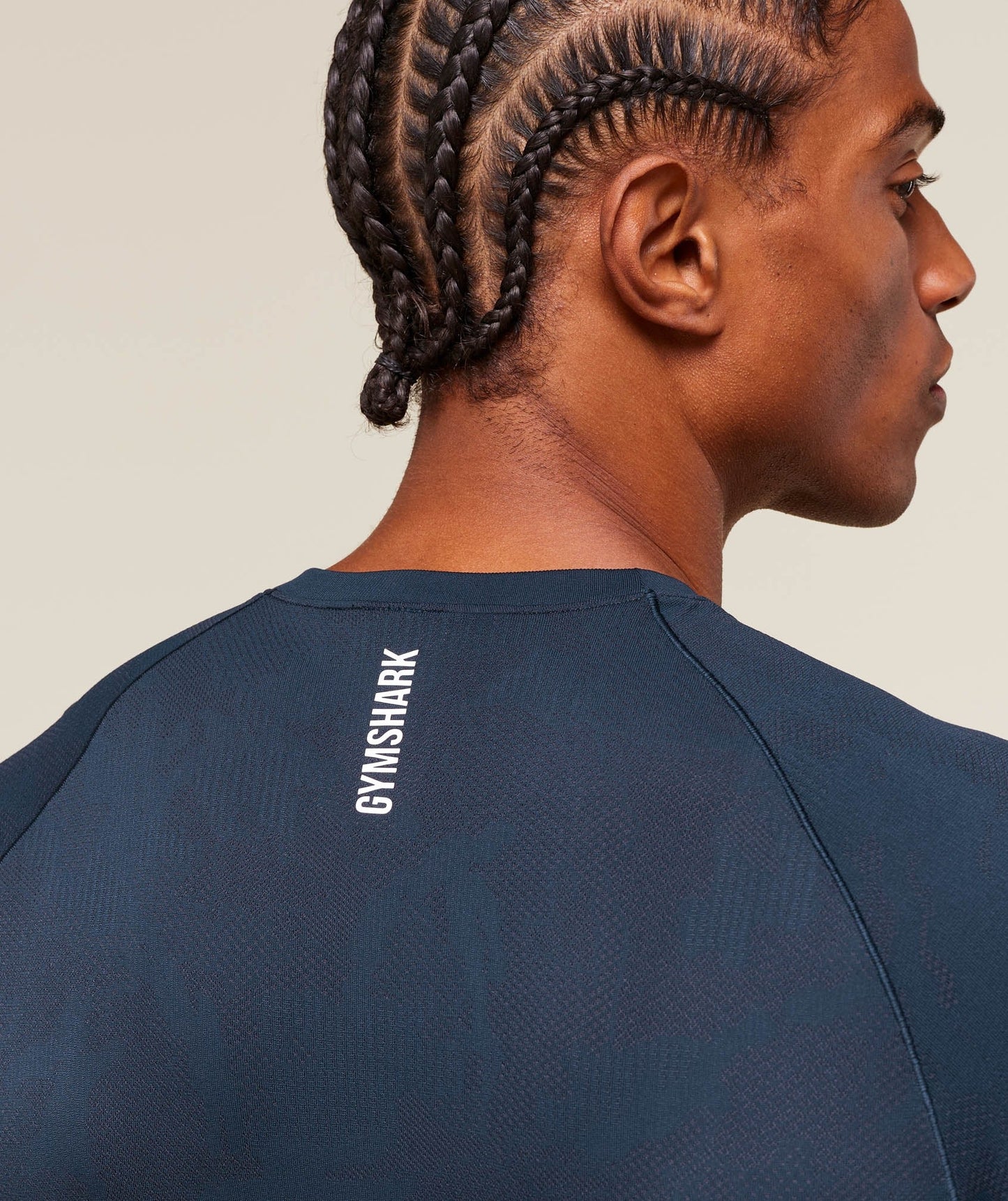 Gymshark Geo Seamless T-Shirt - Navy/Heavy Blue