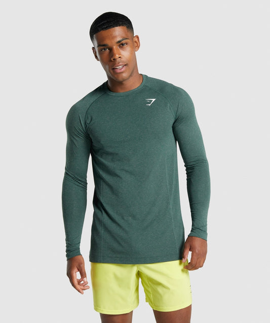 Gymshark Vital Light Long Sleeve T-Shirt - Dark Green Marl