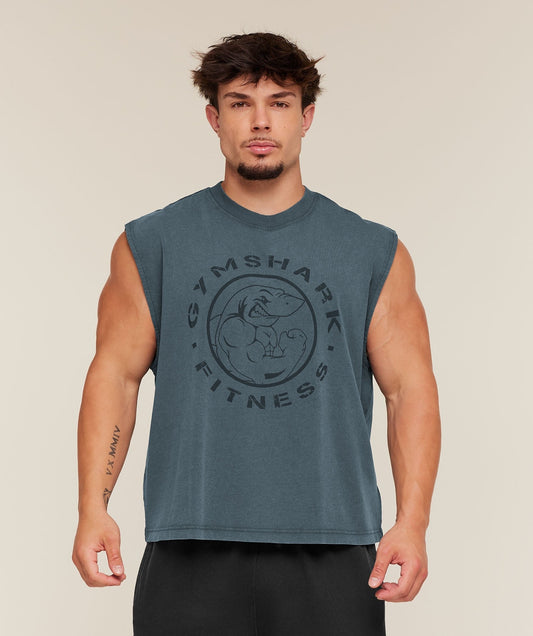 Gymshark Vintage Legacy Tank - Stealth Blue