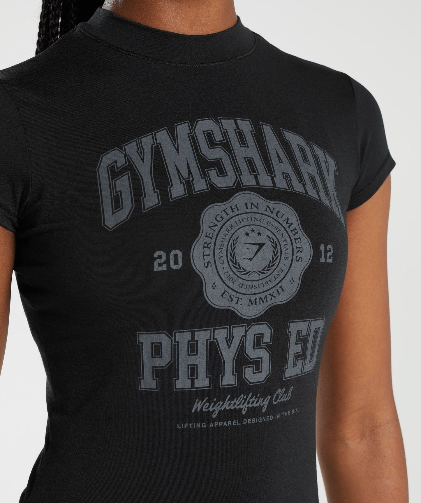 Gymshark Phys Ed Graphic Body Fit T-Shirt - Black