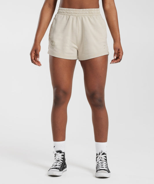 Gymshark Collegiate Sweat Shorts - Mushroom Brown