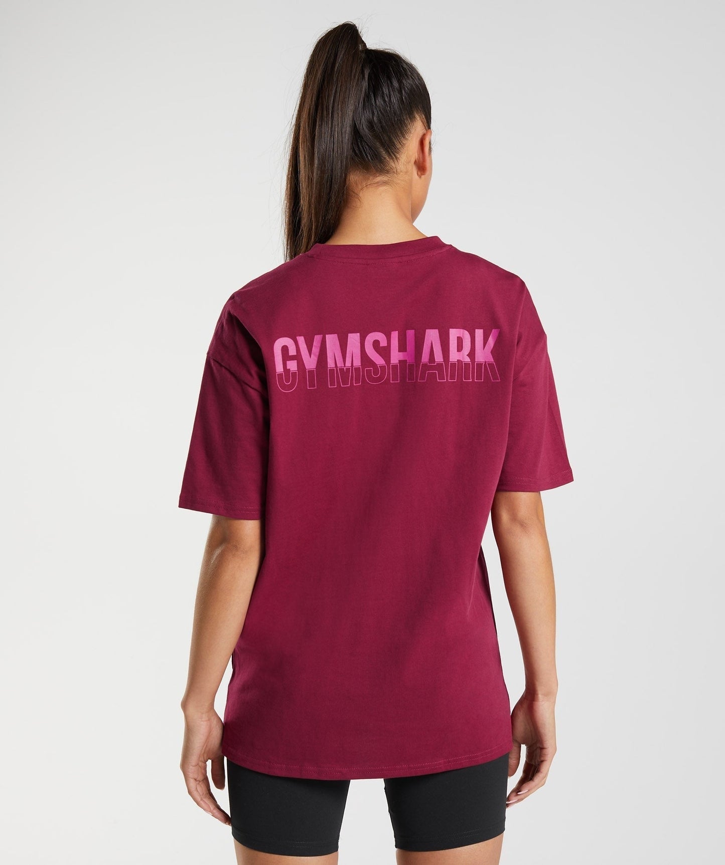 Gymshark Fraction Oversized T-Shirt - Currant Pink
