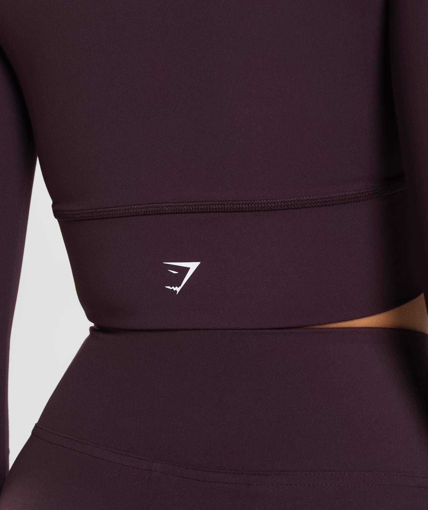 Gymshark Crossover Long Sleeve Crop Top - Plum Brown