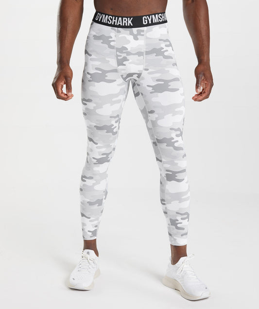 Gymshark Element Baselayer Leggings - Light Grey Print