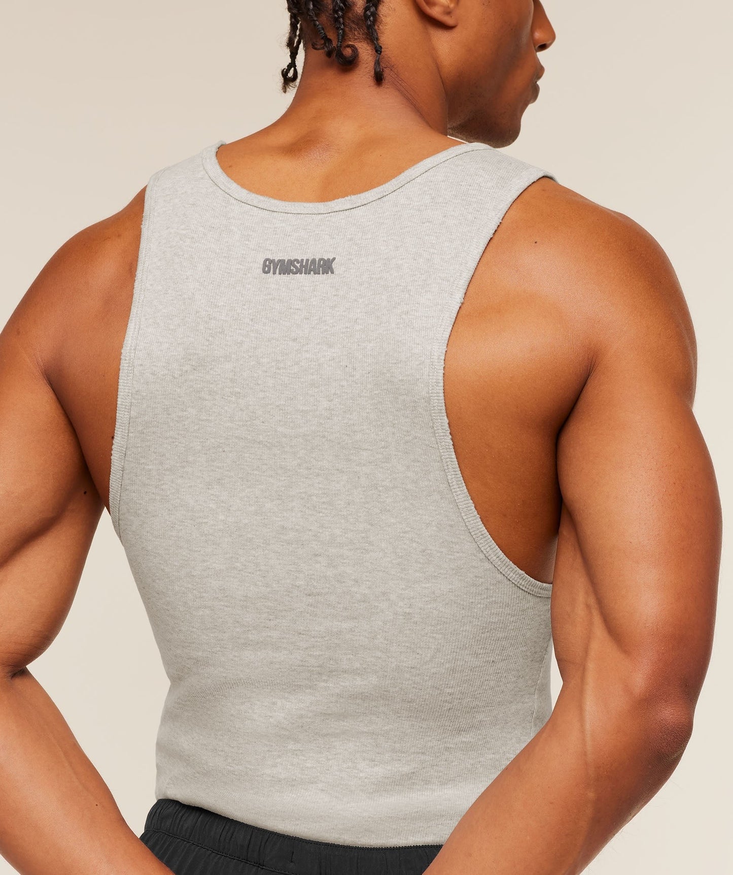 Gymshark x CBUM Ribbed Tank - Bros Stone Grey Marl