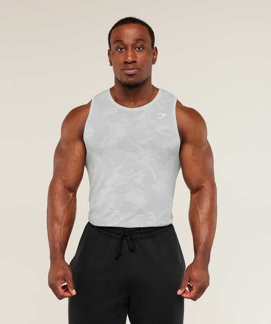 Gymshark Geo Seamless Tank - Light Grey/Smokey Grey