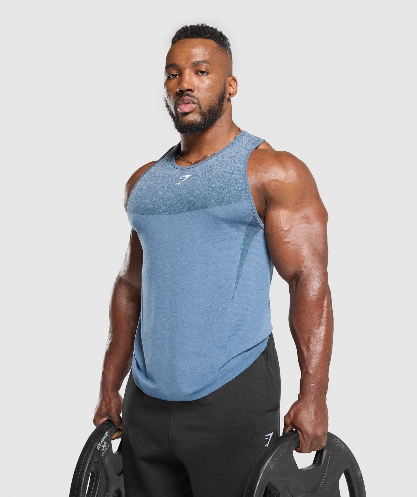 Gymshark Shadow Seamless Stringer - Faded Blue