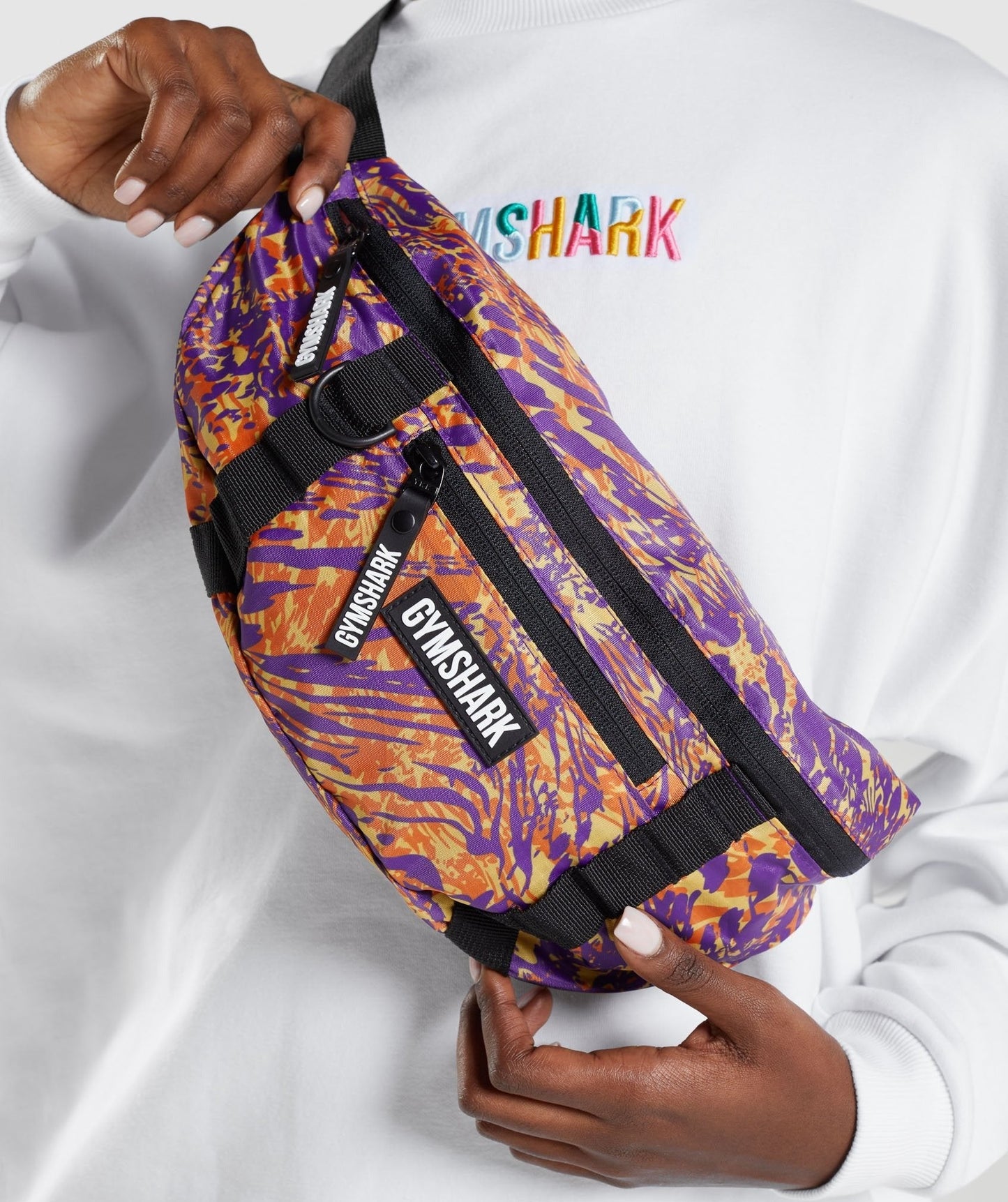 Gymshark Animal Print Sling Bag - Orange Print