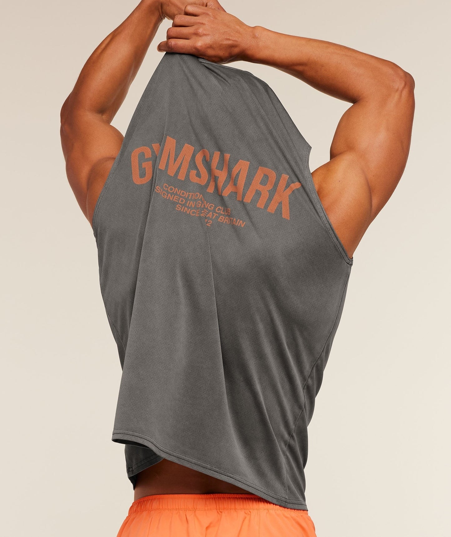 Gymshark Conditioning Club Washed Tank - Black/Dayglow Peach/Wash