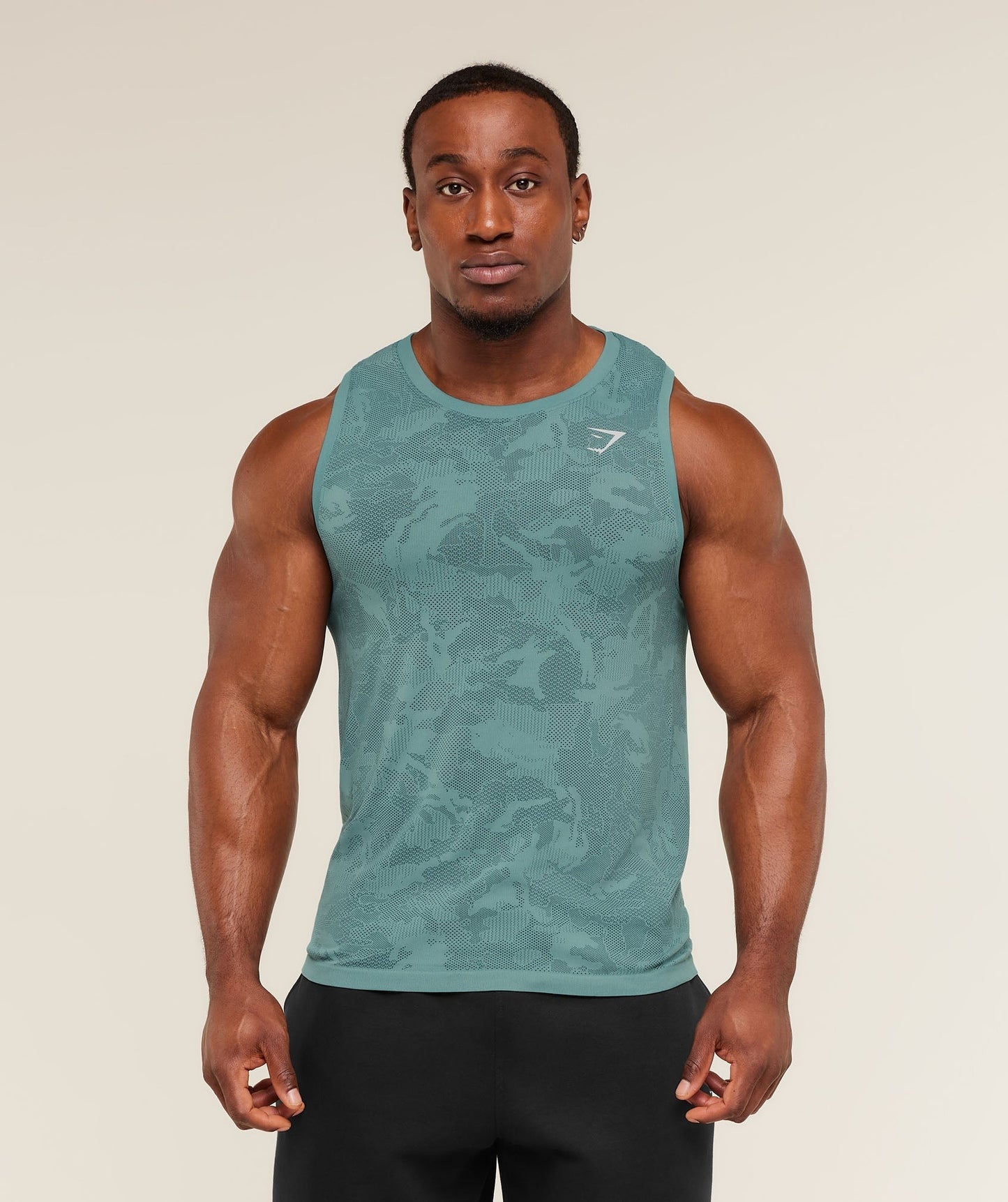 Gymshark Geo Seamless Tank - Storm Blue / Stealth Blue