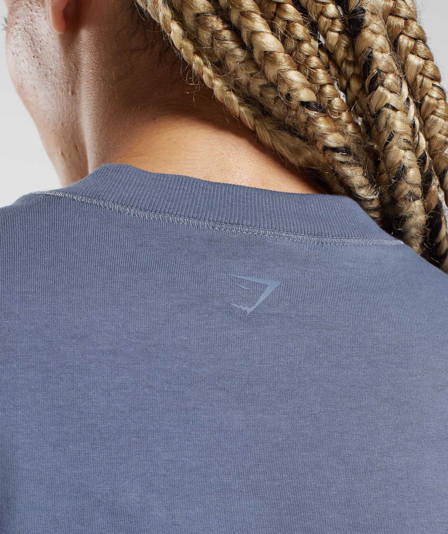Gymshark Cotton Boxy Crop Top - Evening Blue